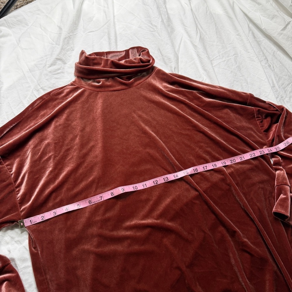 Urban Outfitters Velour Turtleneck Dress Batwing Sleeve Size M - Picture 4 of 7